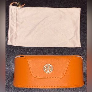 Tory Burch Orange Leather Eyeglasses Case